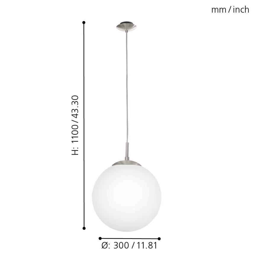 EGLO - Luster na sajli 1xE27/60W/230V pr. 30 cm bijela