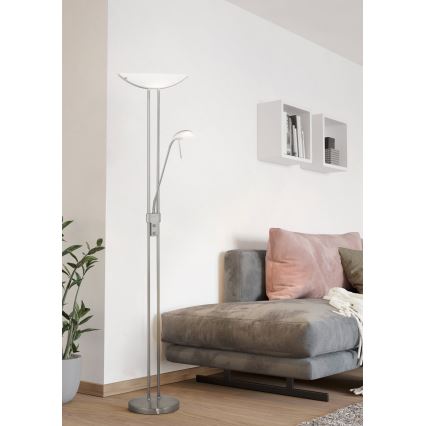 EGLO - Prigušiva podna lampa 1xR7s/230W+1xG9/33W mat krom