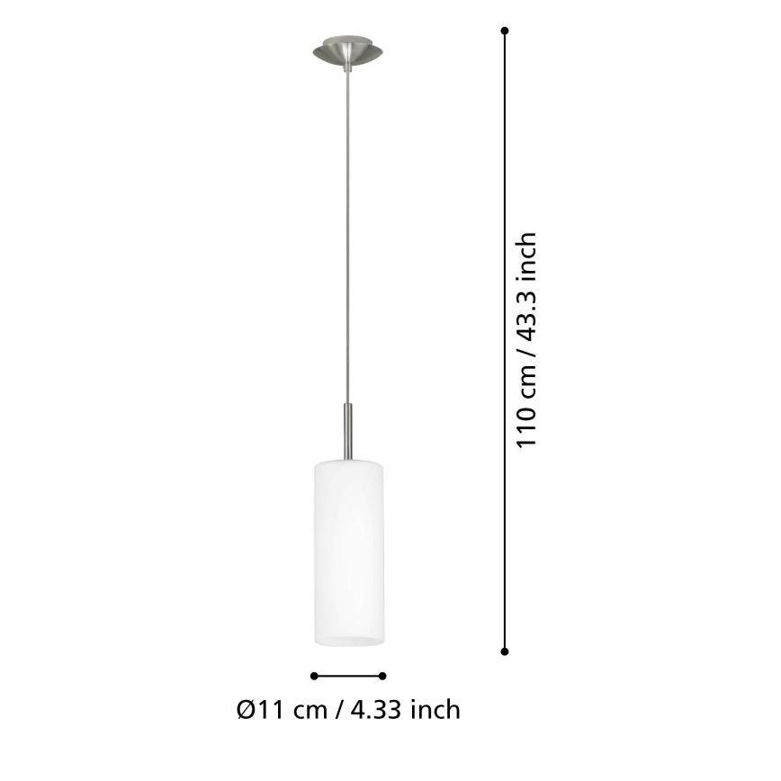 EGLO - Luster na sajli 1xE27/60W bijela