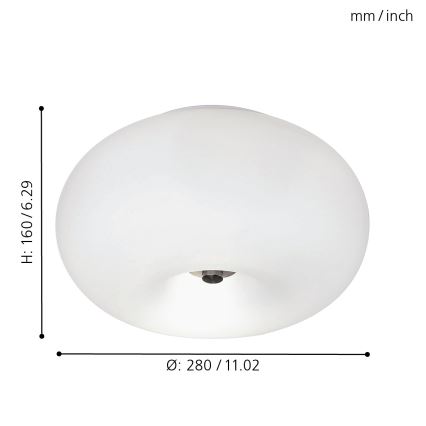 EGLO - Stropna svjetiljka OPTICA 2xE27/60W pr. 28 cm