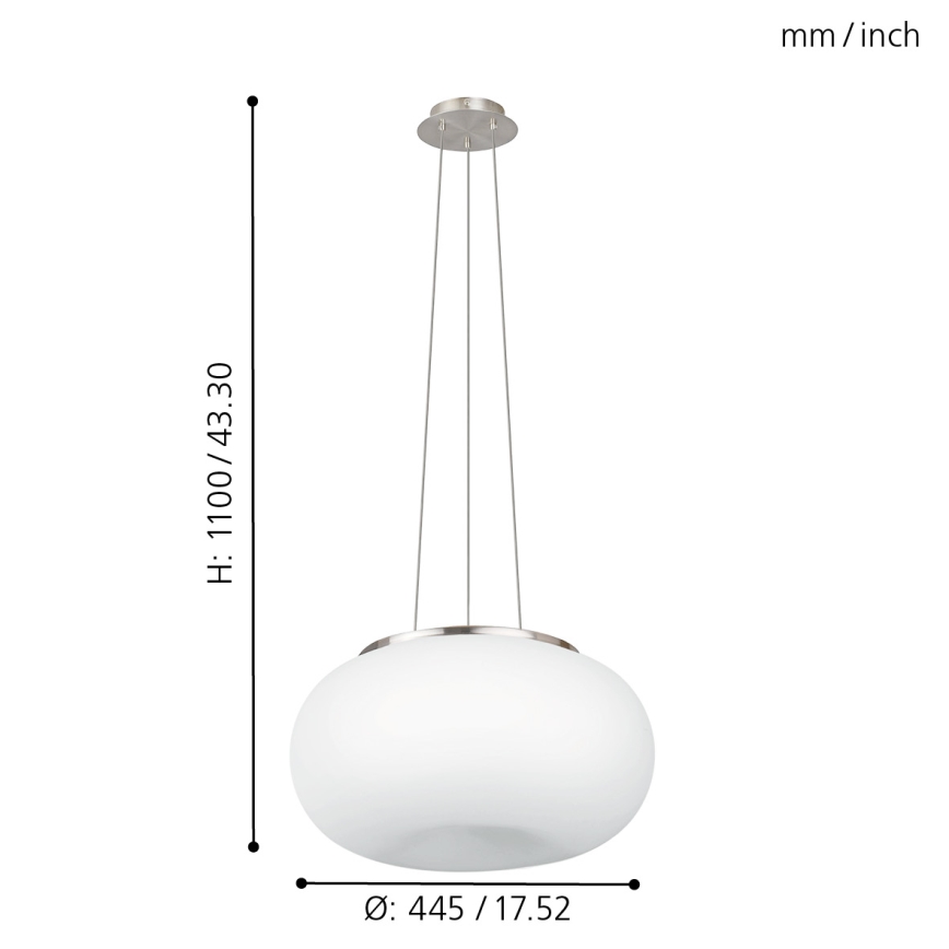 EGLO - Luster na sajli OPTICA 2xE27/60W pr. 45 cm