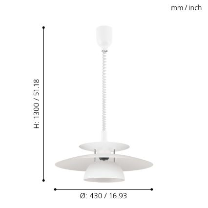 Eglo - Luster podesive visine 1xE27/60W/230V