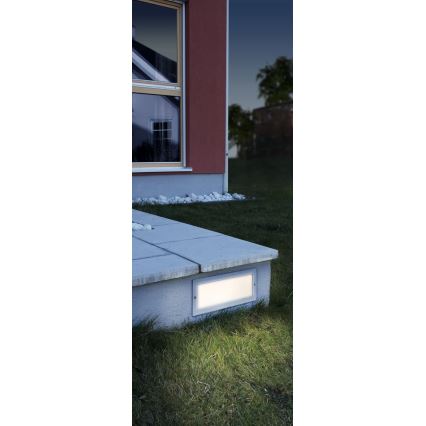 EGLO 88008 - Vanjsko ugradno svjetlo ZIMBA 1xE27/60W srebrna/bijela IP44