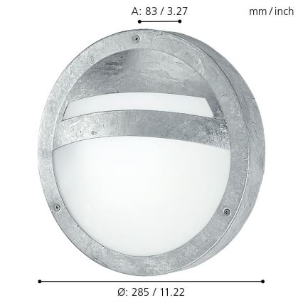 Eglo 88119 - Vanjsko zidno svjetlo SEVILLA 1xE27/15W/230V IP44