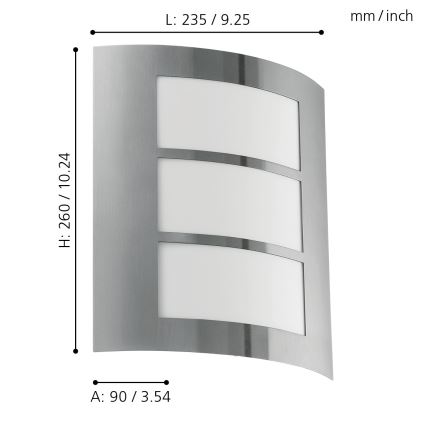 EGLO - Vanjska zidna svjetiljka 1xE27/15W/230V IP44
