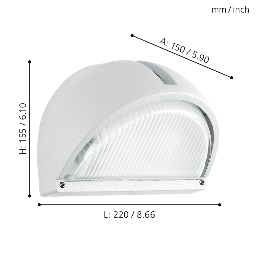 EGLO - Vanjska zidna svjetiljka 1xE27/60W bijela IP44