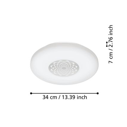 Eglo - LED Prigušiva stropna svjetiljka LED/15,6W/230V 2700-6500K