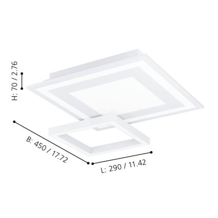 Eglo - LED RGBW Prigušiva stropna svjetiljka LED/21,6W/230V ZigBee