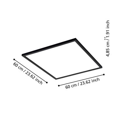 Eglo - LED Prigušiva stropna svjetiljka SALOBRENA-Z LED/33W/230V crna ZigBee