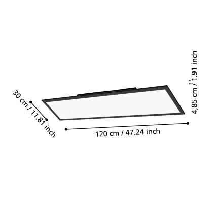 Eglo - LED Prigušiva stropna svjetiljka LED/33,5W/230V crna ZigBee