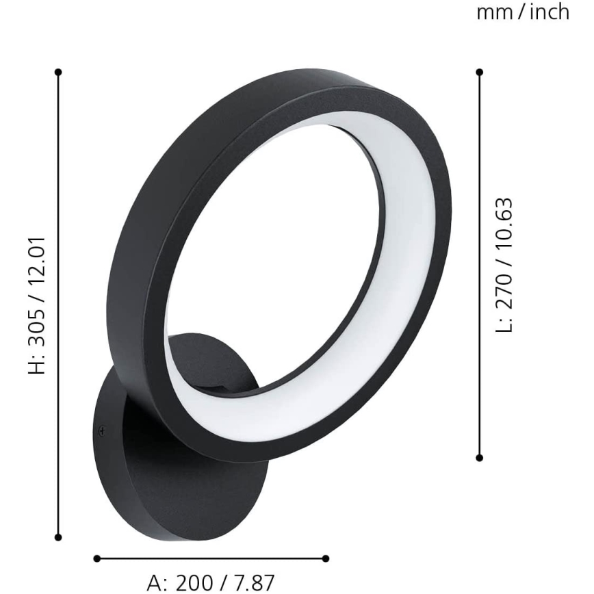 Eglo - LED RGBW Prigušiva zidna svjetiljka LED/16W/230V ZigBee
