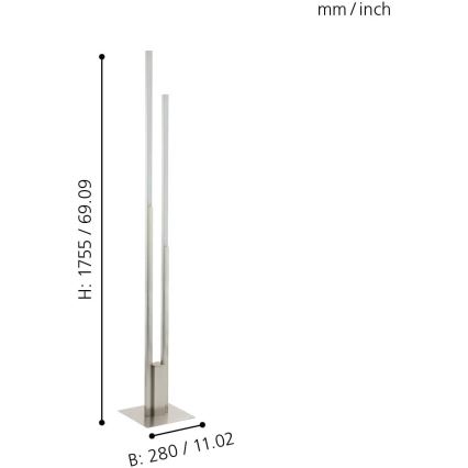 Eglo - LED RGBW Prigušiva podna lampa LED/32W/230V ZigBee