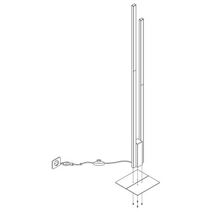 Eglo - LED RGBW Prigušiva podna lampa 2xLED/16W/230V crna ZigBee