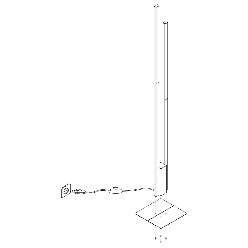 Eglo - LED RGBW Prigušiva podna lampa 2xLED/16W/230V crna ZigBee