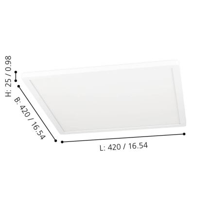 Eglo - LED RGBW Prigušiva stropna svjetiljka LED/16,5W/230V 2700-6500K bijela ZigBee