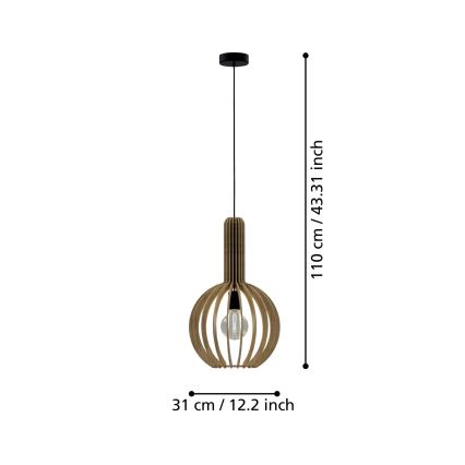 Eglo - Luster na sajli 1xE27/40W/230V pr. 31 cm bež