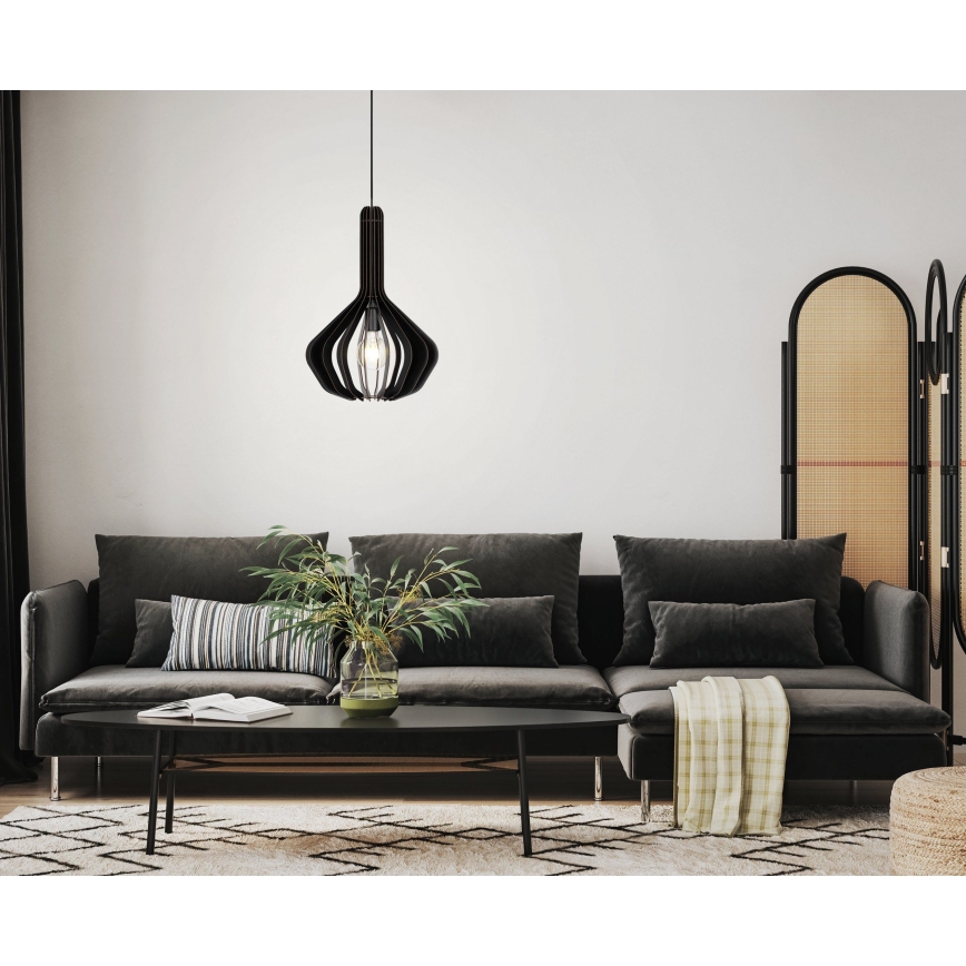 Eglo - Luster na sajli 1xE27/40W/230V pr. 38 cm crna