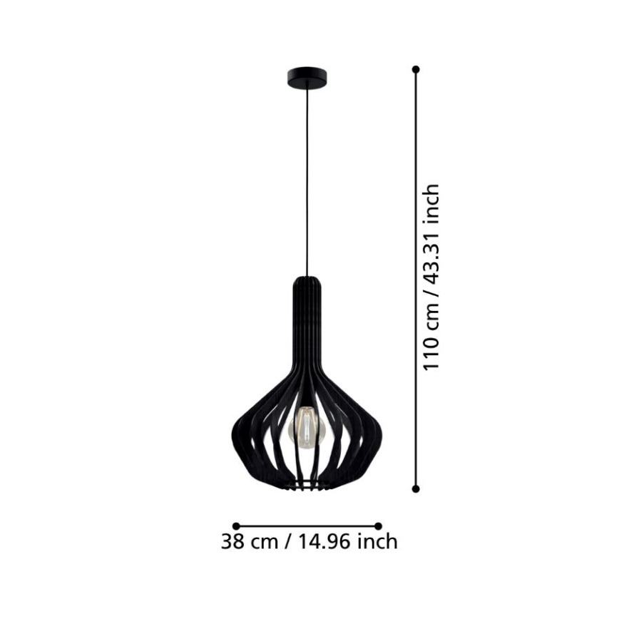 Eglo - Luster na sajli 1xE27/40W/230V pr. 38 cm crna