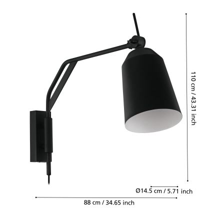 Eglo - Zidna lampa 1xE27/40W/230V