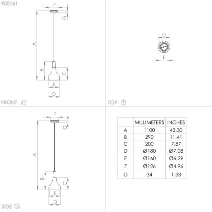 Eglo - Luster na sajli 1xE27/40W/230V pr. 18 cm crna