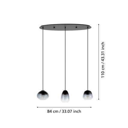 Eglo - Luster na sajli 3xE27/40W/230V