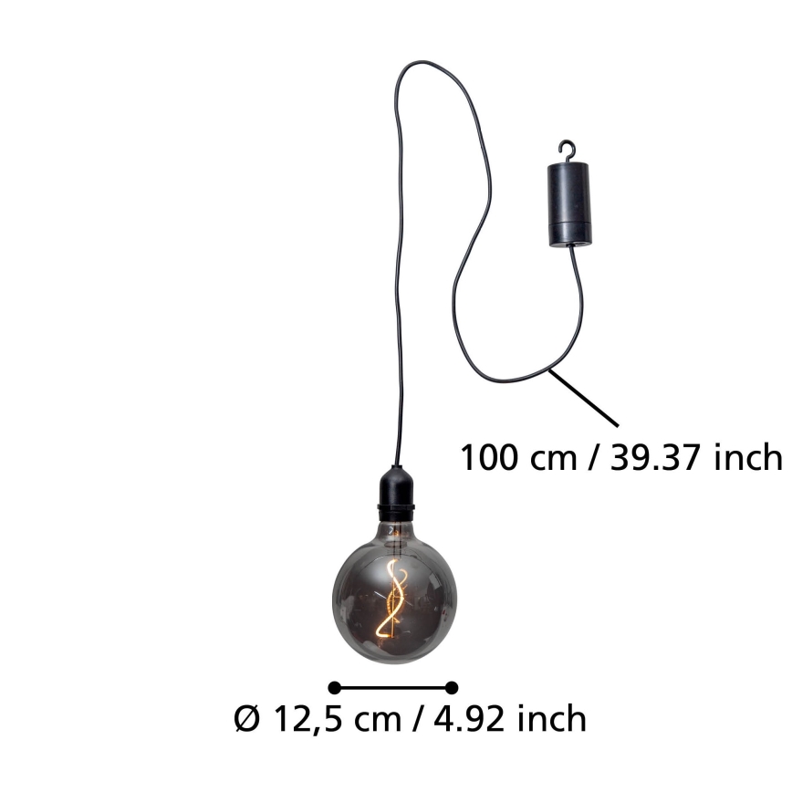 Eglo - LED Vanjska viseća svjetiljka LED/0,06W/6V 4xAA IP44 siva