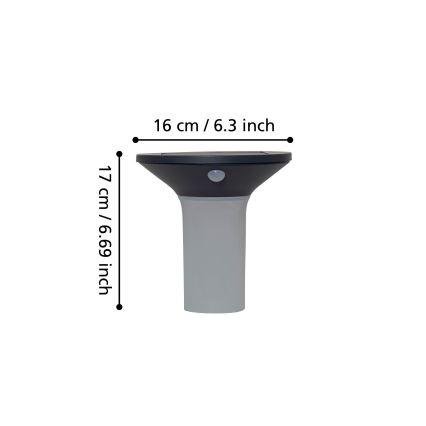 Eglo - LED vanjska solarna svjetiljka s senzorom 6xLED/0,03W/3,7V IP44