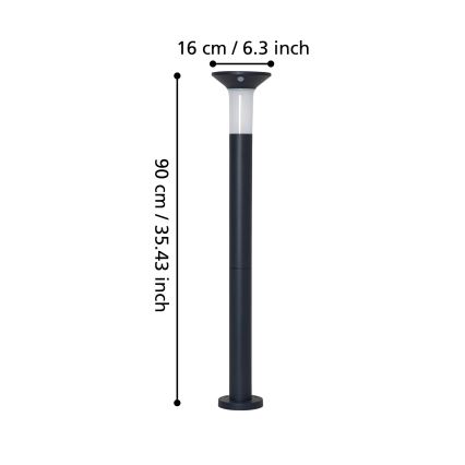 Eglo - LED vanjska solarna svjetiljka sa senzorom 6xLED/0,03W/3,7V 1500 mAh IP44