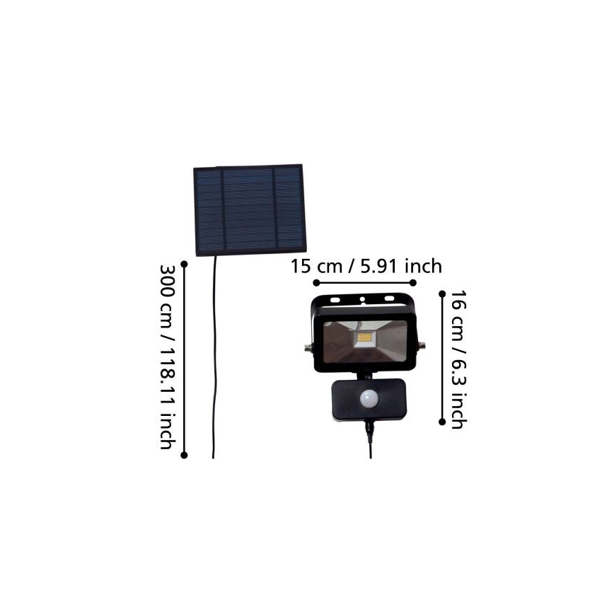 Eglo - LED Solarni reflektor sa senzorom 15xLED/0,03W/3,7V 2600 mAh IP44