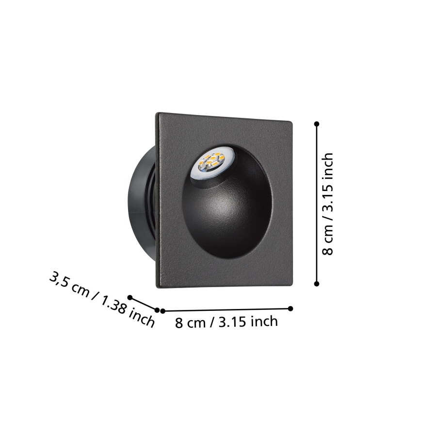 Eglo - LED Stubišna svjetiljka LED/2W/230V 3000K crna