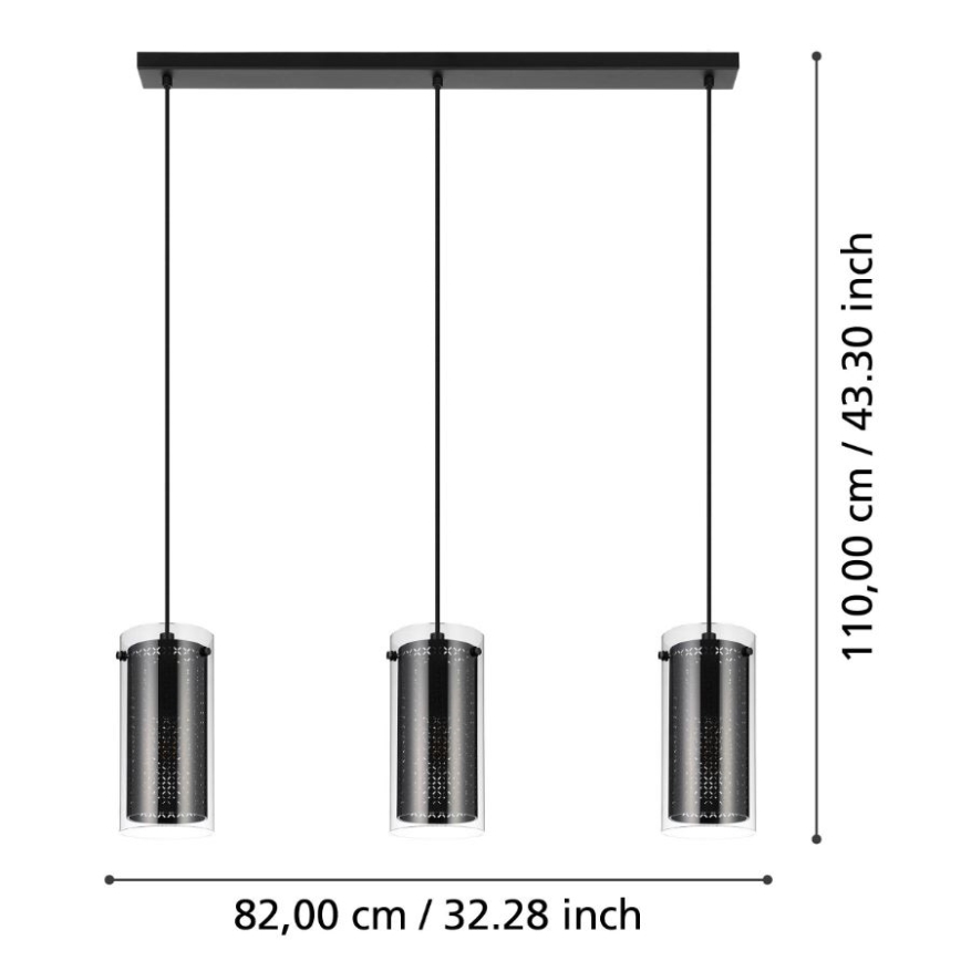 Eglo - Luster na sajli 3xE27/10W/230V