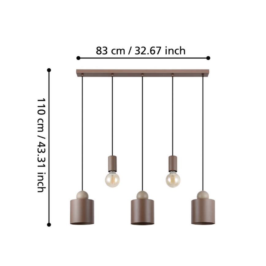Eglo - Luster na sajli 5xE27/40W/230V