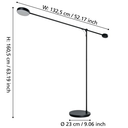 Eglo - LED Prigušiva dodirna podna lampa LED/24W/230V