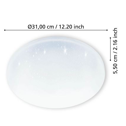 Eglo - LED Stropna svjetiljka za kupaonicu LED/18W/230V IP44