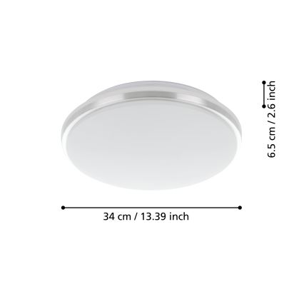 Eglo - LED Stropna svjetiljka za kupaonicu LED/15,6W/230V IP44 krom