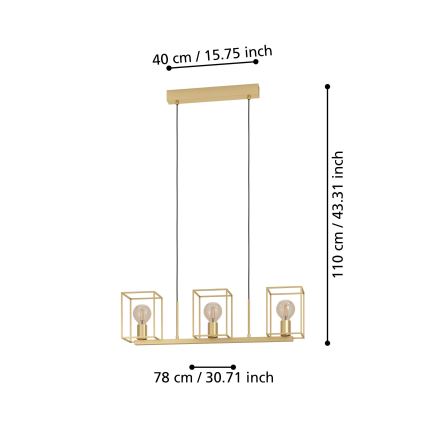 Eglo - Luster na sajli 3xE27/40W/230V