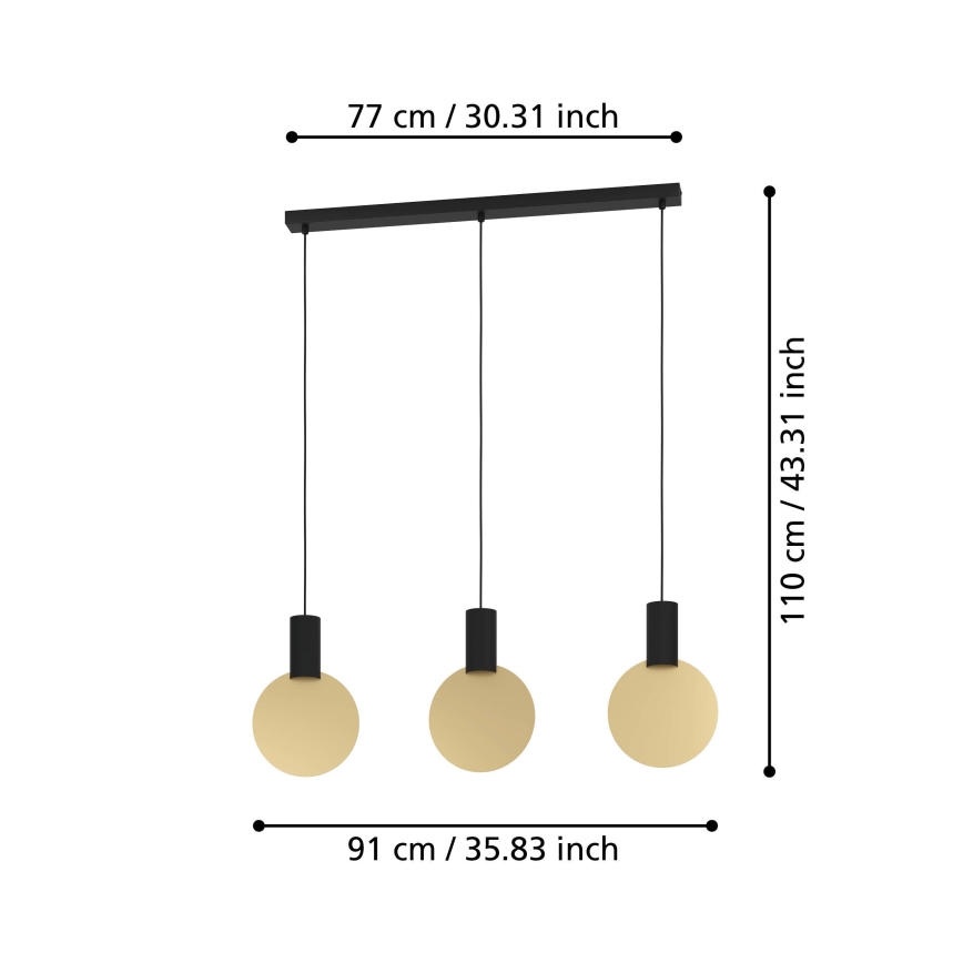 Eglo - LED Luster na sajli 3xGU10/4,5W/230V 3000K