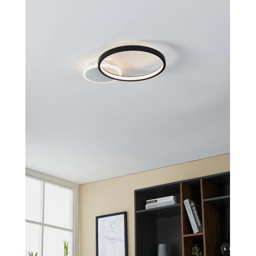 Eglo - LED Prigušiva stropna svjetiljka LED/15W/230V crna + daljinski upravljač