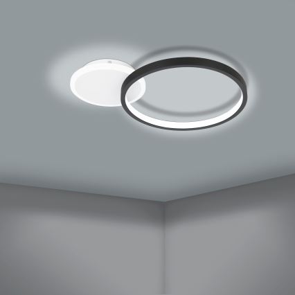 Eglo - LED Prigušiva stropna svjetiljka LED/15W/230V crna + daljinski upravljač