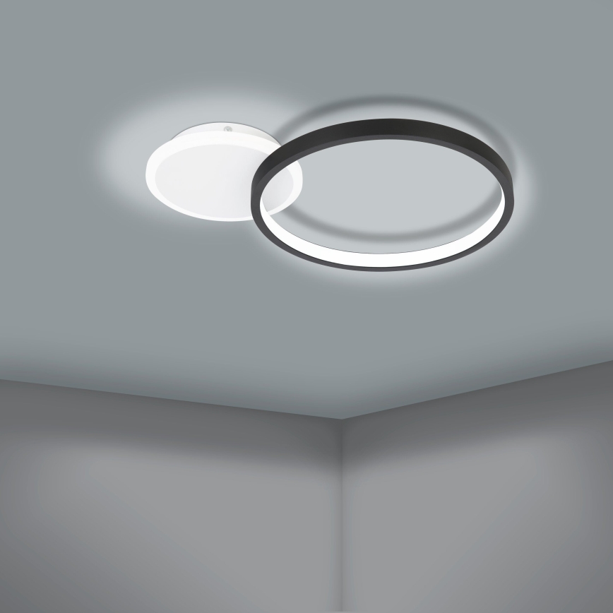 Eglo - LED Prigušiva stropna svjetiljka LED/15W/230V crna + daljinski upravljač