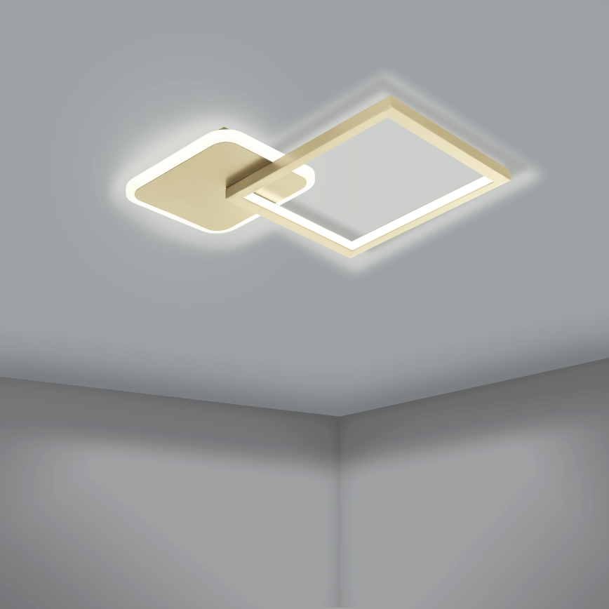 Eglo - LED Prigušiva stropna svjetiljka LED/15W/230V zlatna + daljinski upravljač