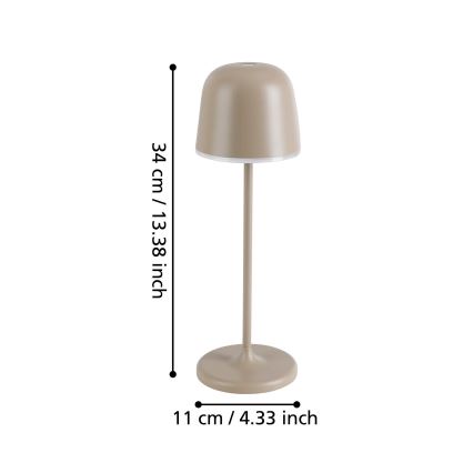 Eglo - LED Prigušiva vanjska punjiva lampa LED/2,2W/5V 1800 mAh bež IP54