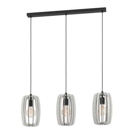 Eglo - Luster na sajli 3xE27/40W/230V krem