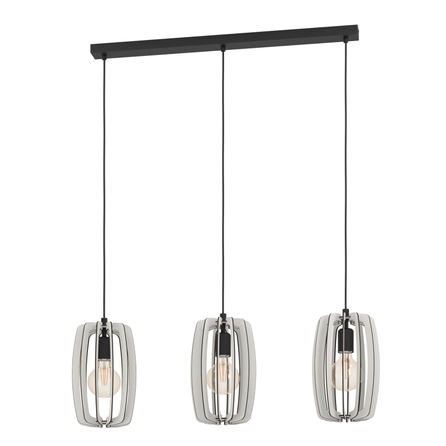 Eglo - Luster na sajli 3xE27/40W/230V krem