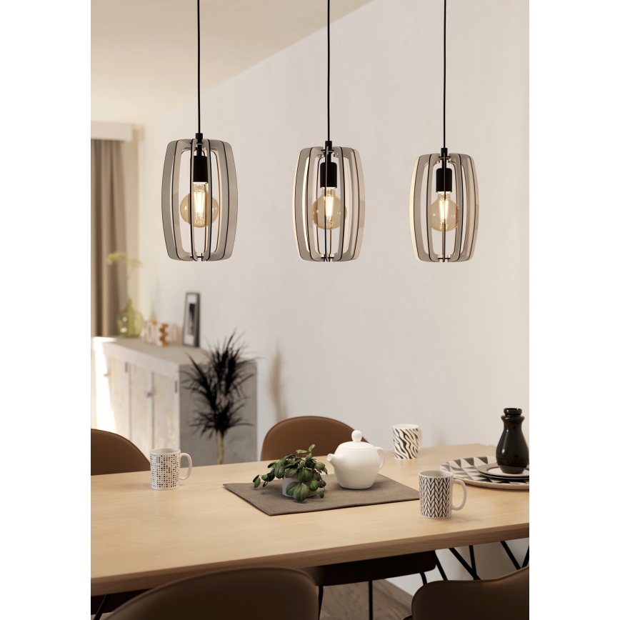 Eglo - Luster na sajli 3xE27/40W/230V krem