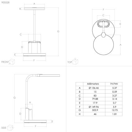 Eglo - LED Prigušiva stolna lampa LED/2,1W/5V 1500 mAh 3000-6500K crna