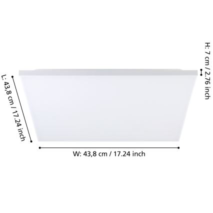 Eglo - LED RGBW Prigušiva stropna svjetiljka LED/20,5W/230V 3000-6500K + daljinski upravljač