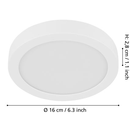 Eglo - LED Prigušiva stropna svjetiljka LED/11W/230V bijela