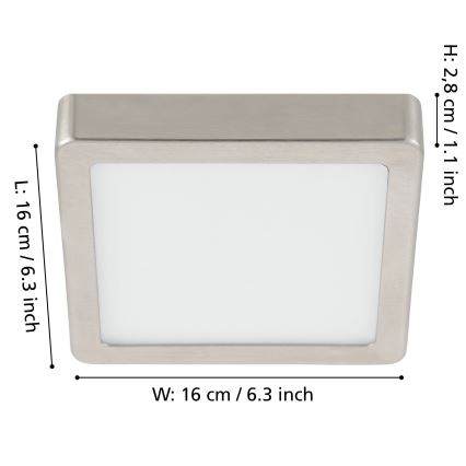 Eglo - LED Prigušiva stropna svjetiljka LED/11W/230V mat krom