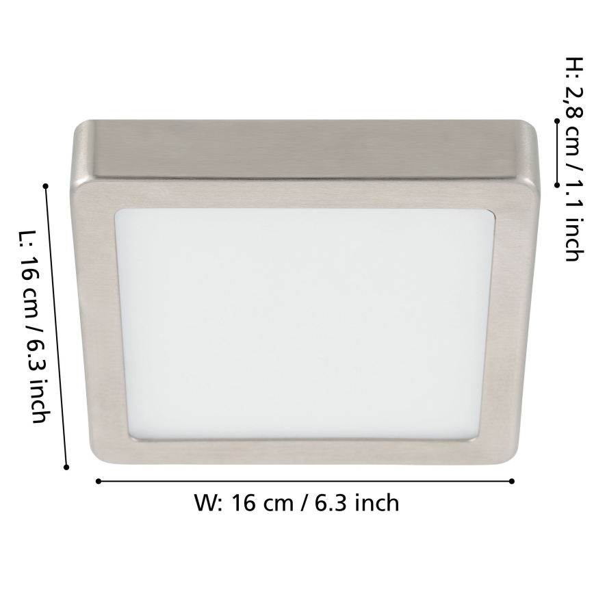 Eglo - LED Prigušiva stropna svjetiljka LED/11W/230V mat krom